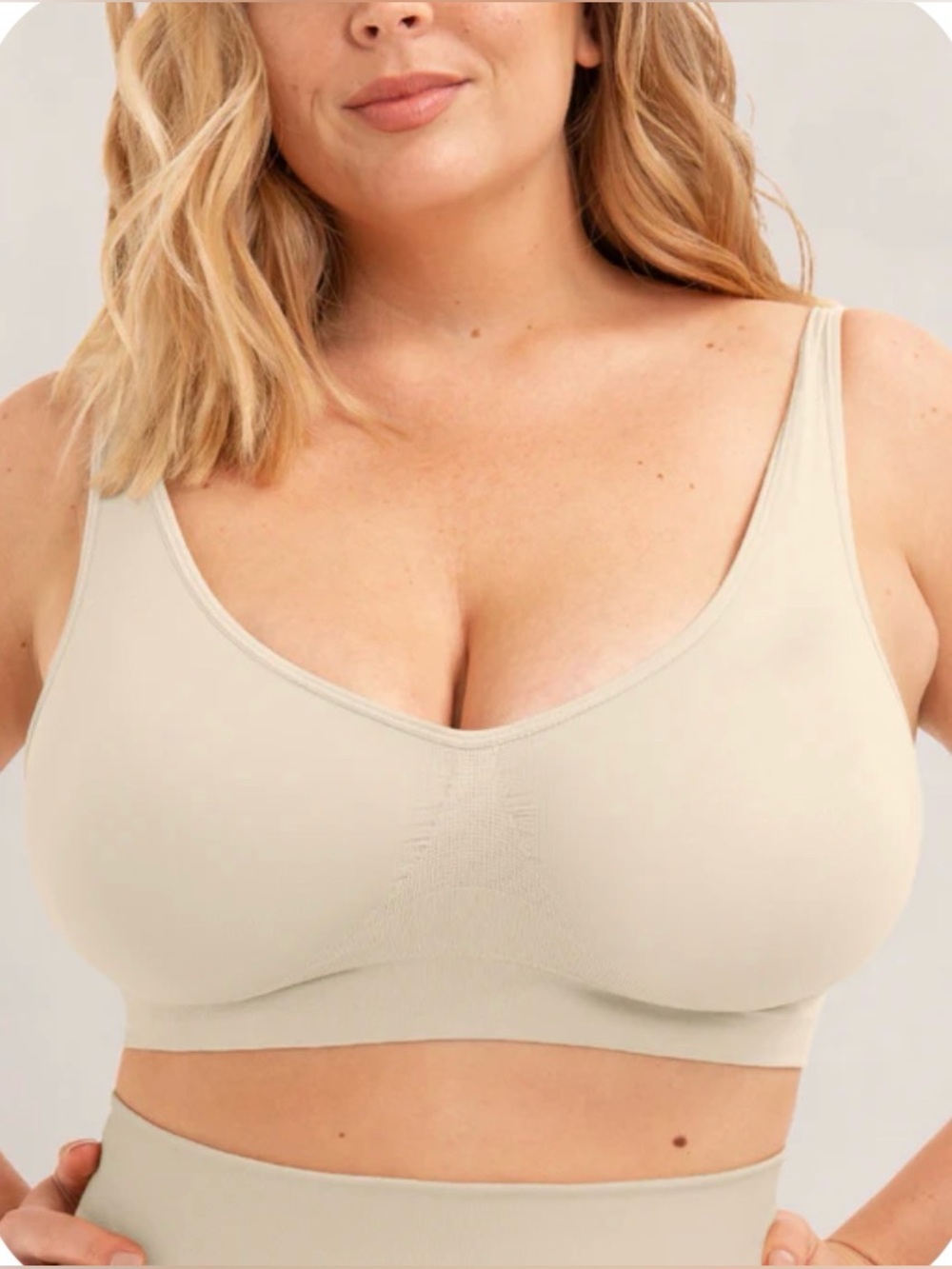 NEW Shapermint Truekind® Everyday Throw-On Wireless Bralette 4XL 4X Chai